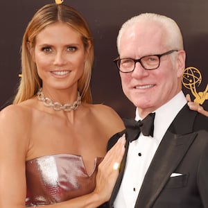 Model/TV personality Heidi Klum and fashion consultant/TV personality Tim Gunn attend the 2016 Creative Arts Emmy Awards held at Microsoft Theater on September 11, 2016 in Los Angeles, California.