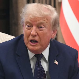 US President Donald Trump speaks during a meeting with Turkish President Recep Tayyip Erdogan (unseen) at Bestepe Presidential Compound in Ankara, on July 7, 2026, on the sidelines of the NATO Summit. (Photo by SAUL LOEB / AFP via Getty Images)