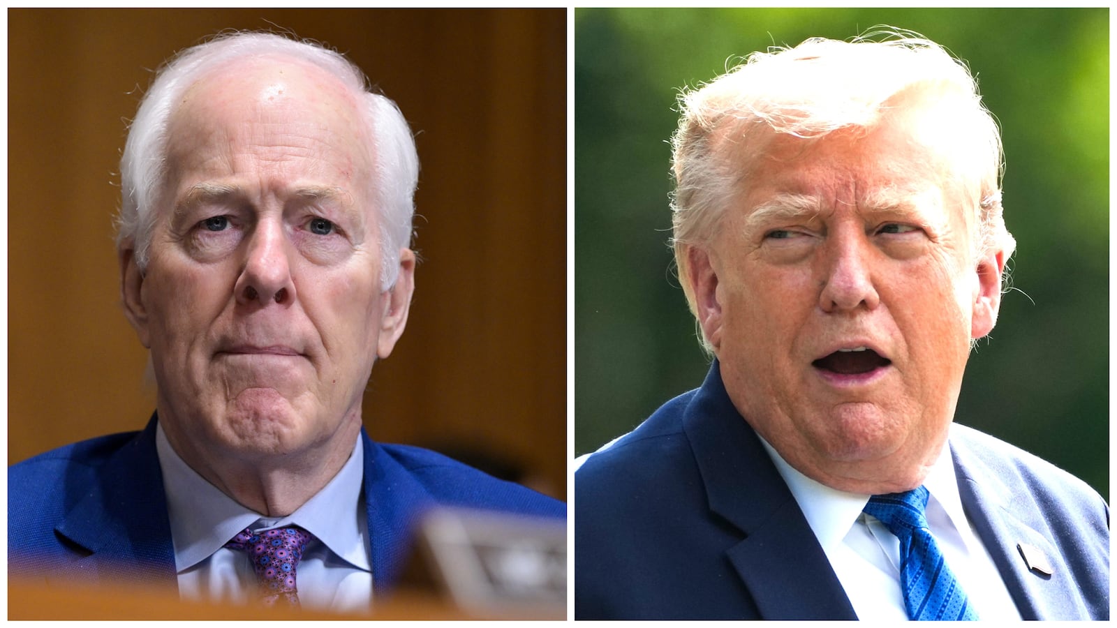 John Cornyn and Donald Trump.