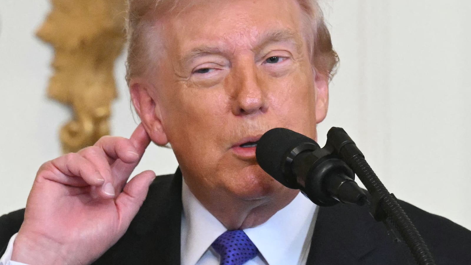 President Donald Trump made a sharp turn during his remarks on Monday from talking about American service members risking their lives in his attack on Iran to talking about his ballroom and First Lady Melania's complaints.