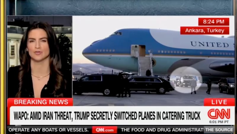 Kaitlan Collins discusses Trump's getaway plan on CNN.