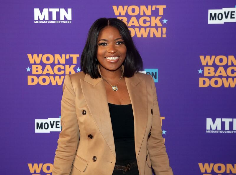PHOENIX, ARIZONA - AUGUST 03: Rep Jasmine Crockett poses for a photo during the Won't Back Down event at The Van Buren on August 03, 2025 in Phoenix, Arizona. (Photo by John Medina/Getty Images for MoveOn)