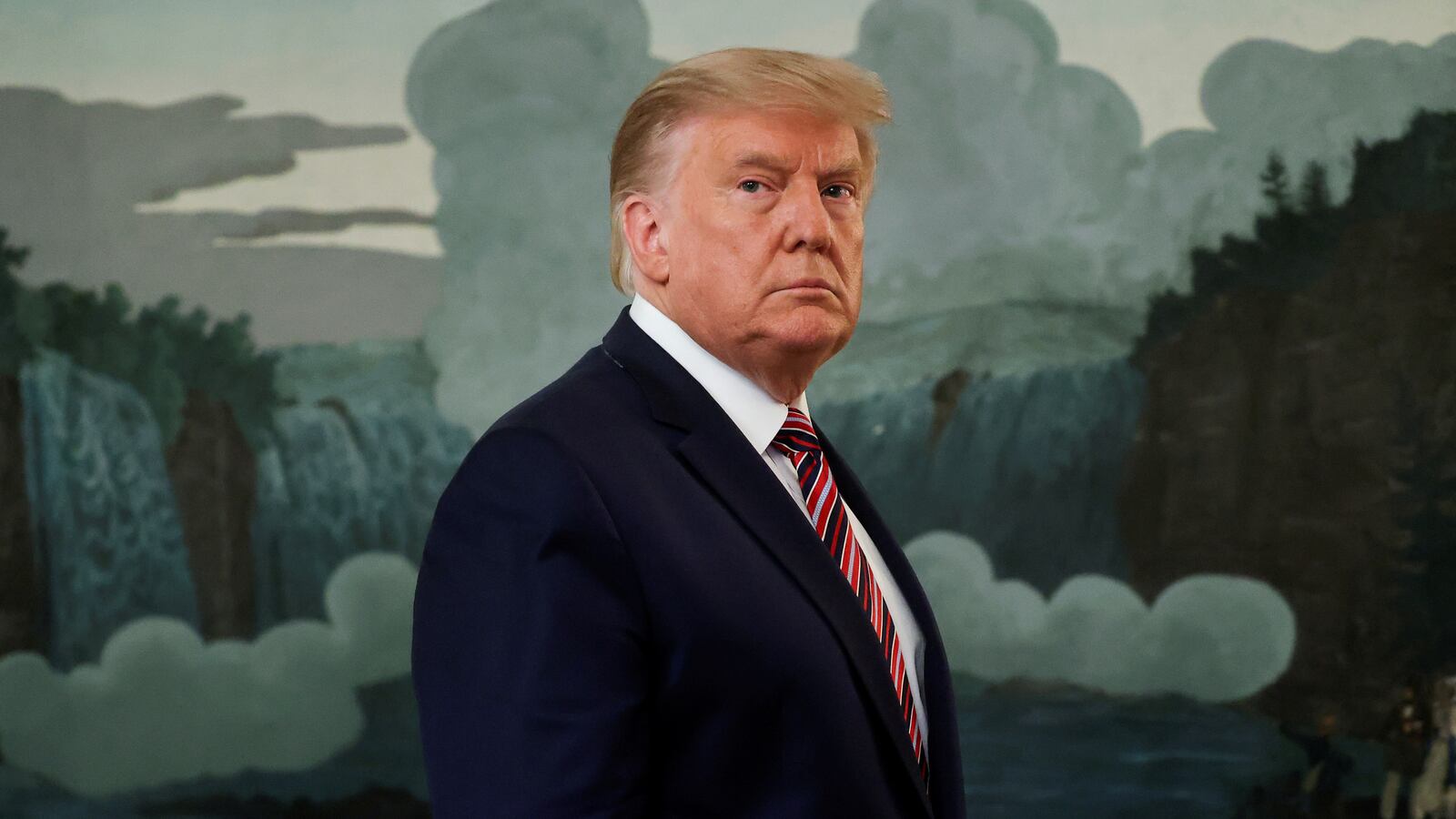 U.S. President Donald Trump arrives to delivers remarks on judicial appointments during an appearance in the Diplomatic Room at the White House in Washington, U.S., September 9, 2020.