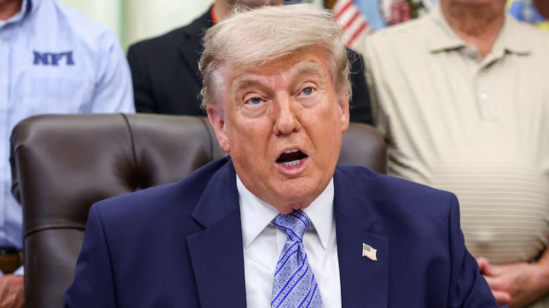 U.S. President Donald Trump speaks during an announcement with U.S. Environmental Protection Agency (EPA) Administrator Lee Zeldin (not pictured) in the Oval Office at the White House, in Washington, D.C., U.S., May 21, 2026.
