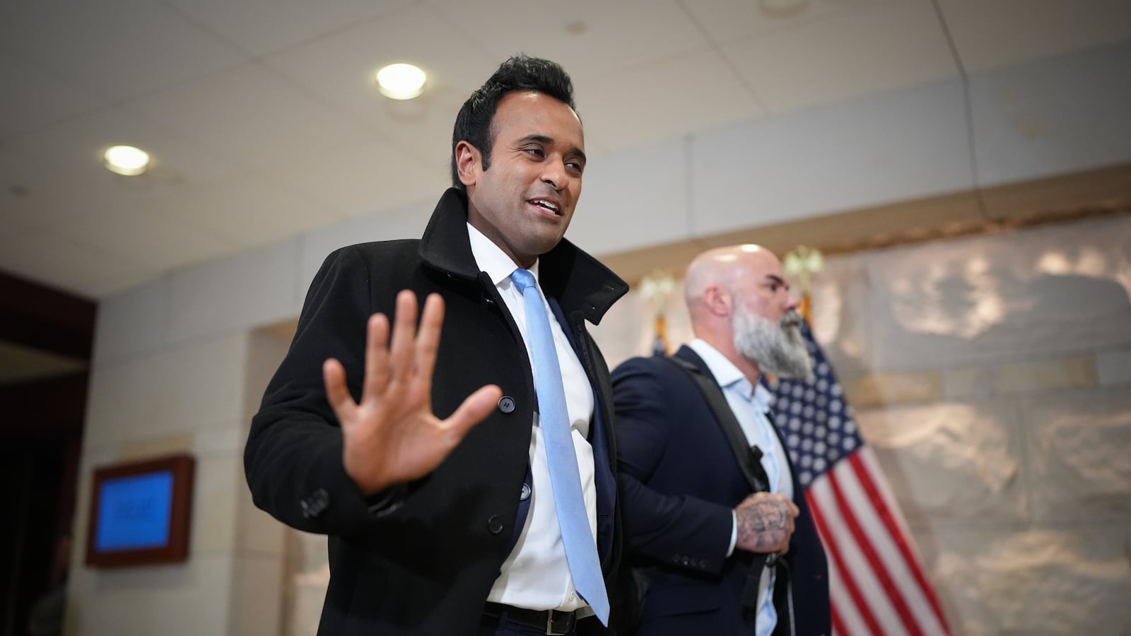 Businessman Vivek Ramaswamy arrives at the U.S. Capitol on December 05, 2024 in Washington, DC.