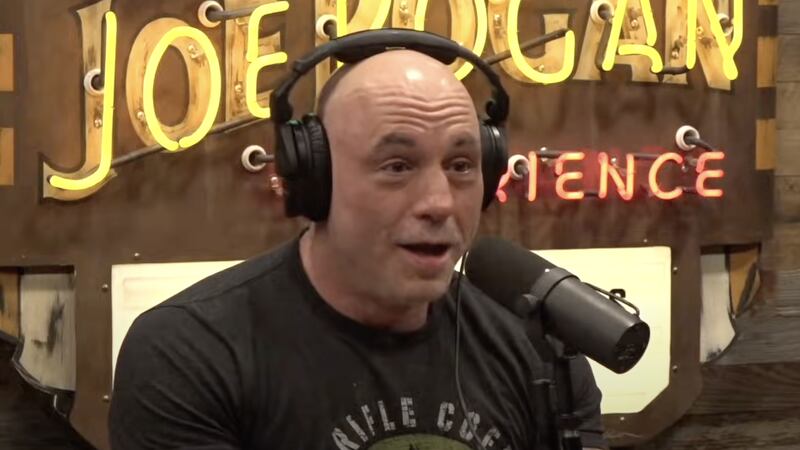 Podcast bro Joe Rogan has argued against banning Kanye West’s controversial new song about Hitler, stating that it is “kinda catchy.”