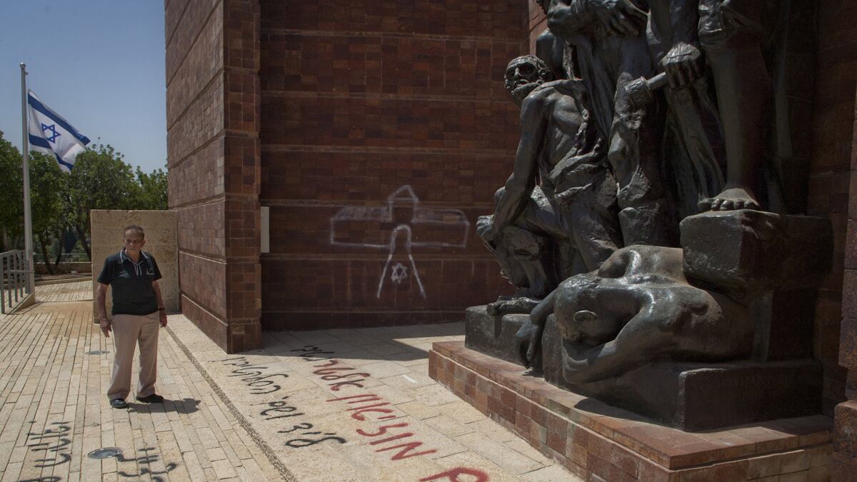 articles/2012/06/11/ultra-orthodox-jews-vandalize-jerusalem-s-holocaust-memorial/holocaust-memorial-vandalism-klein_xzkgwy