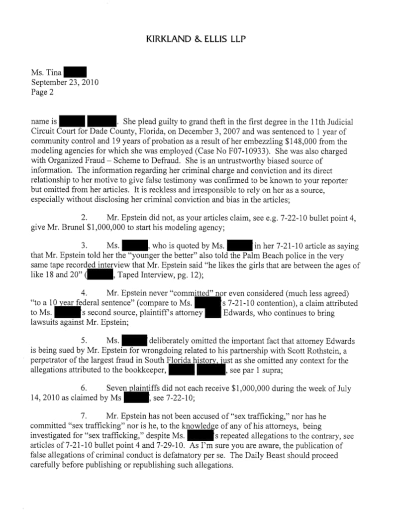 Kirkland & Ellis inquiry letter