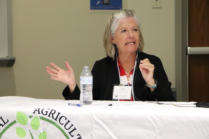 Associate Deputy Secretary of the Department of the Interior Karen Budd-Falen, seen here speaking at the 2024 Western Ag and Environmental Law Conference.
