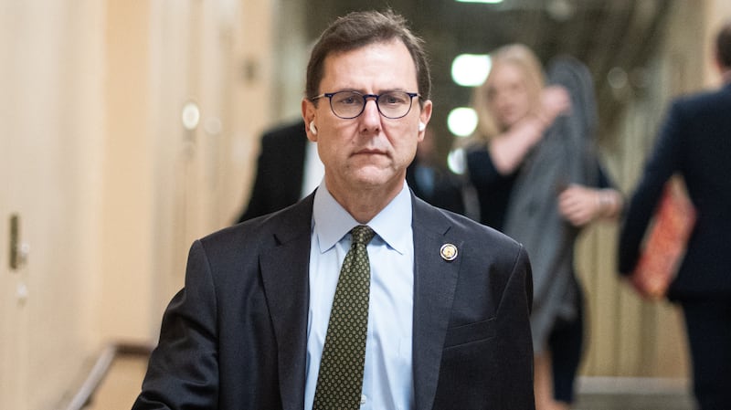 UNITED STATES - MARCH 4: Rep. Thomas Kean Jr., R-N.Y., arrives for the House Republican Conference caucus meeting in the U.S. Capitol on Wednesday, March 4, 2026. (Bill Clark/CQ-Roll Call, Inc via Getty Images)