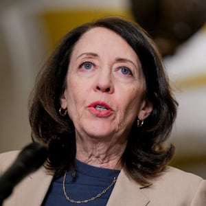 U.S. Senator Maria Cantwell (D-WA) speaks during a press conference following the weekly policy luncheon, on Capitol Hill in Washington, D.C., U.S., June 3, 2025. REUTERS/Annabelle Gordon