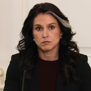 WASHINGTON, DC - OCTOBER 23: U.S. Director of National Intelligence Tulsi Gabbard attends an event where President Donald Trump delivered an announcement on his Homeland Security Task Force in the State Dinning Room of the White House on October 23, 2025 in Washington, DC. Trump declared the task force a success, claiming that more than 3,000 cartel and foreign terrorists have been arrested.  (Photo by Alex Wong/Getty Images)
