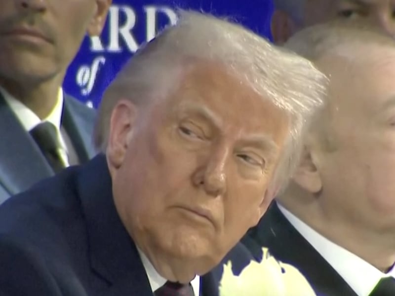 Trump looked particularly tired as Jared Kushner spoke.