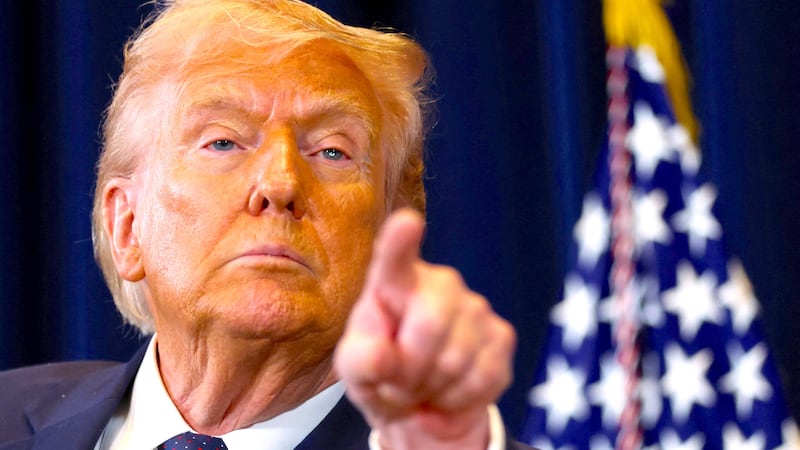 President Donald Trump takes a question as he speaks during a press conference at Trump National Doral Miami in Miami, Florida, U.S., March 9, 2026.