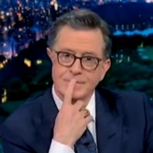 The Late Show with Stephen Colbert, Colbert after the band played Peanuts music.