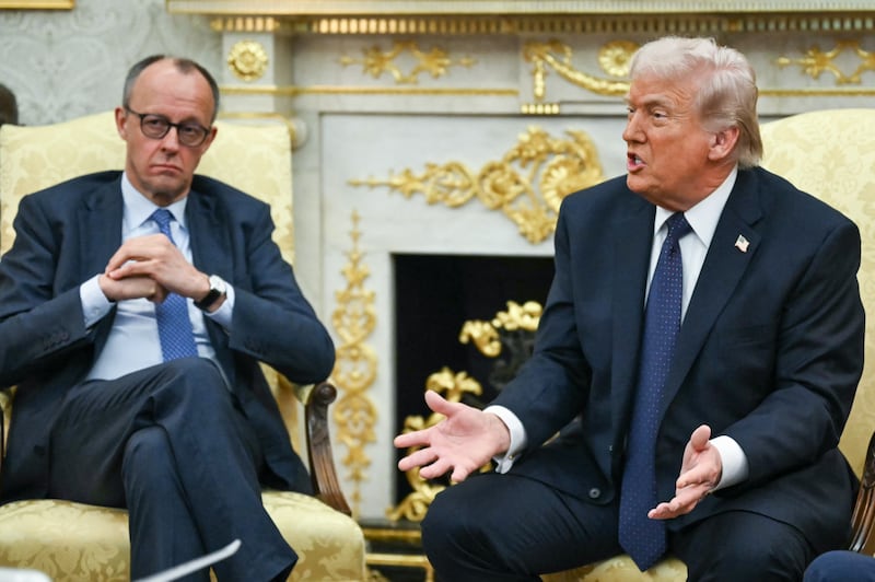 President Donald Trump rants during a meeting with German Chancellor Friedrich Merz in the Oval Office of the White House on March 3, 2026.
