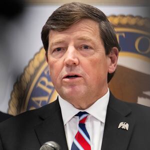 Interim U.S. attorney for the District of Columbia Ed Martin speaks during a press conference.