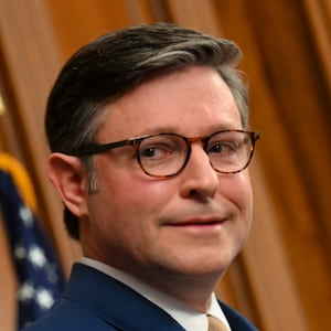 Speaker of the House Mike Johnson (R-LA) speaks during a press conference on Capitol Hill on November 3, 2025 in Washington, DC. Today marks the 34th day of the stalemate between Republicans and Democrats, leading into what could be America's longest funding lapse.