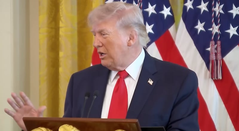 Trump during the Easter lunch where he made the ugly remark.

https://www.youtube.com/watch?v=u-Ay6bTN1yU