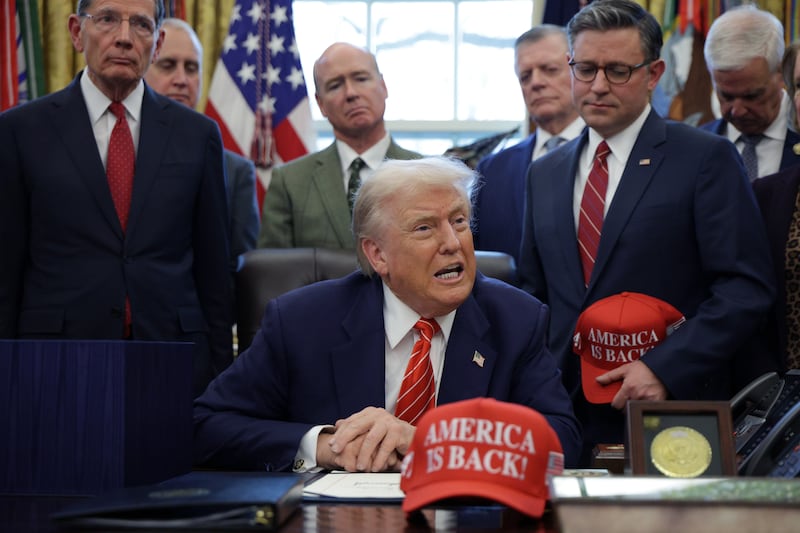 President Donald Trump ranted at CNN's Kaitlan Collins for not smiling when she tried to ask him about Epstein survivors in the Oval Office on February 03, 2026.