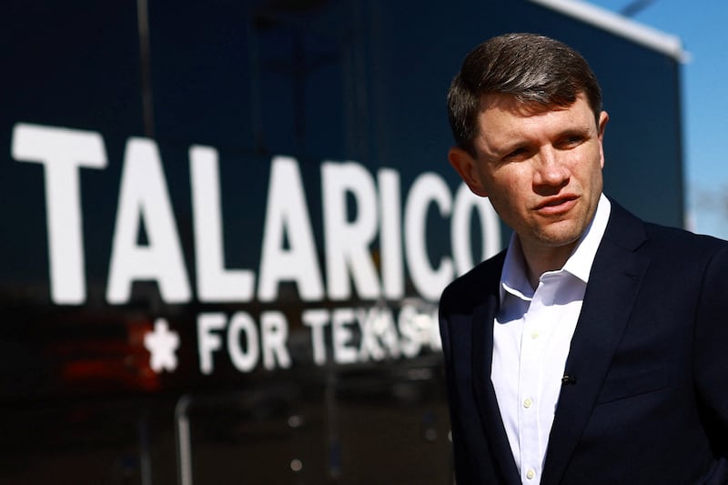 James Talarico, a Democratic candidate for the U.S. Senate seat representing Texas, walks outside an ICE detention center during a visit as part of his “Take Back Texas” tour, in El Paso, Texas, U.S.