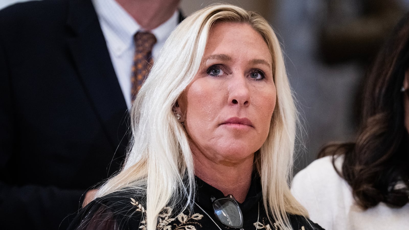 Rep. Marjorie Taylor Greene slammed both parties for a deal to prevent the censure of Del. Stacey Plaskett for texting with Epstein.