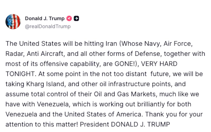 Trump Truth Social Post