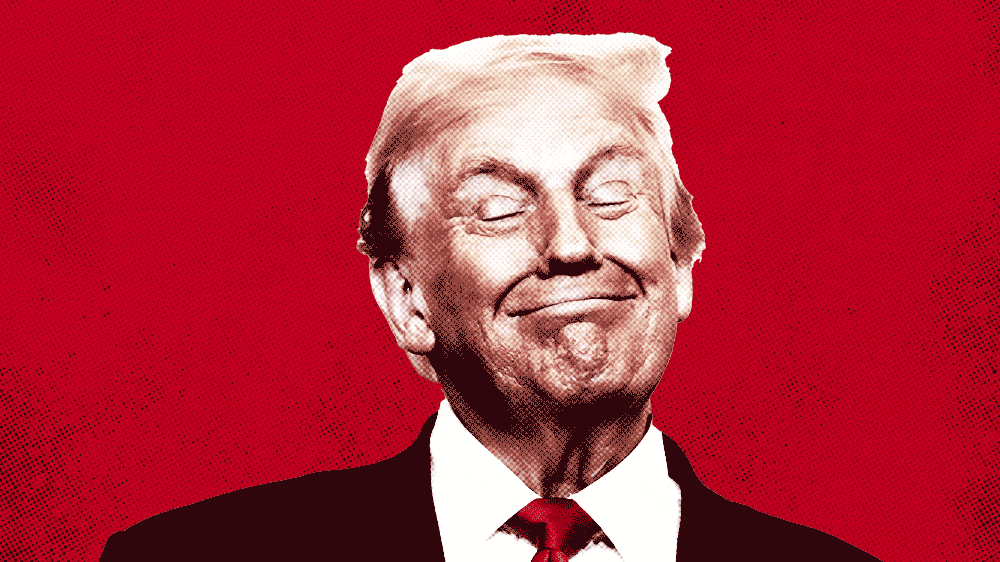 Donald Trump transforming into Vladimir Putin