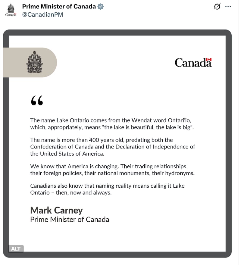 Statement from Mark Carney