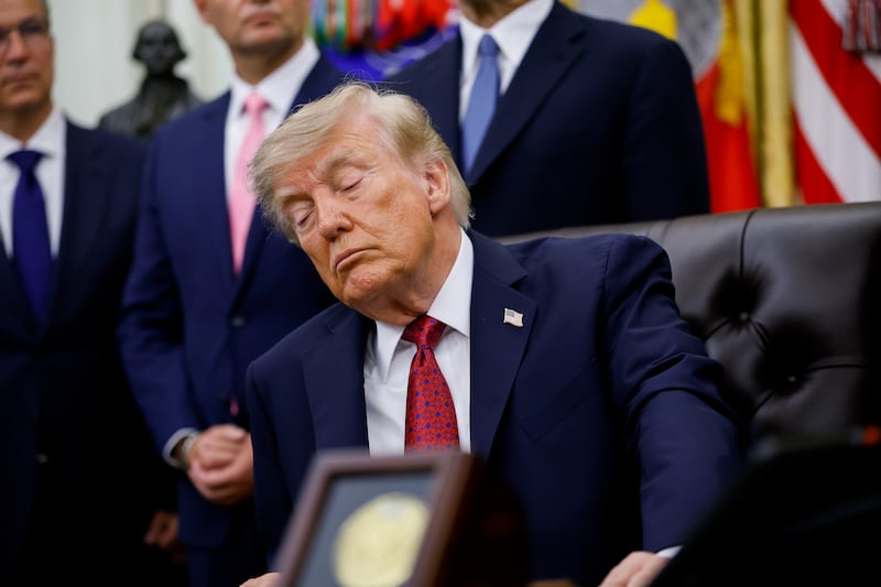 WASHINGTON, DC - AUGUST 31: U.S. President Donald Trump attends a healthcare affordability event in the Oval Office at the White House on August 31, 2026 in Washington, DC. President Trump announced that nearly a dozen pharmaceutical manufacturers have agreed to lower the price of their medications to match their prices outside of the United States. (Photo by Kevin Dietsch/Getty Images)