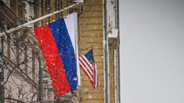 The U.S. Embassy building in Moscow on November 30, 2023.