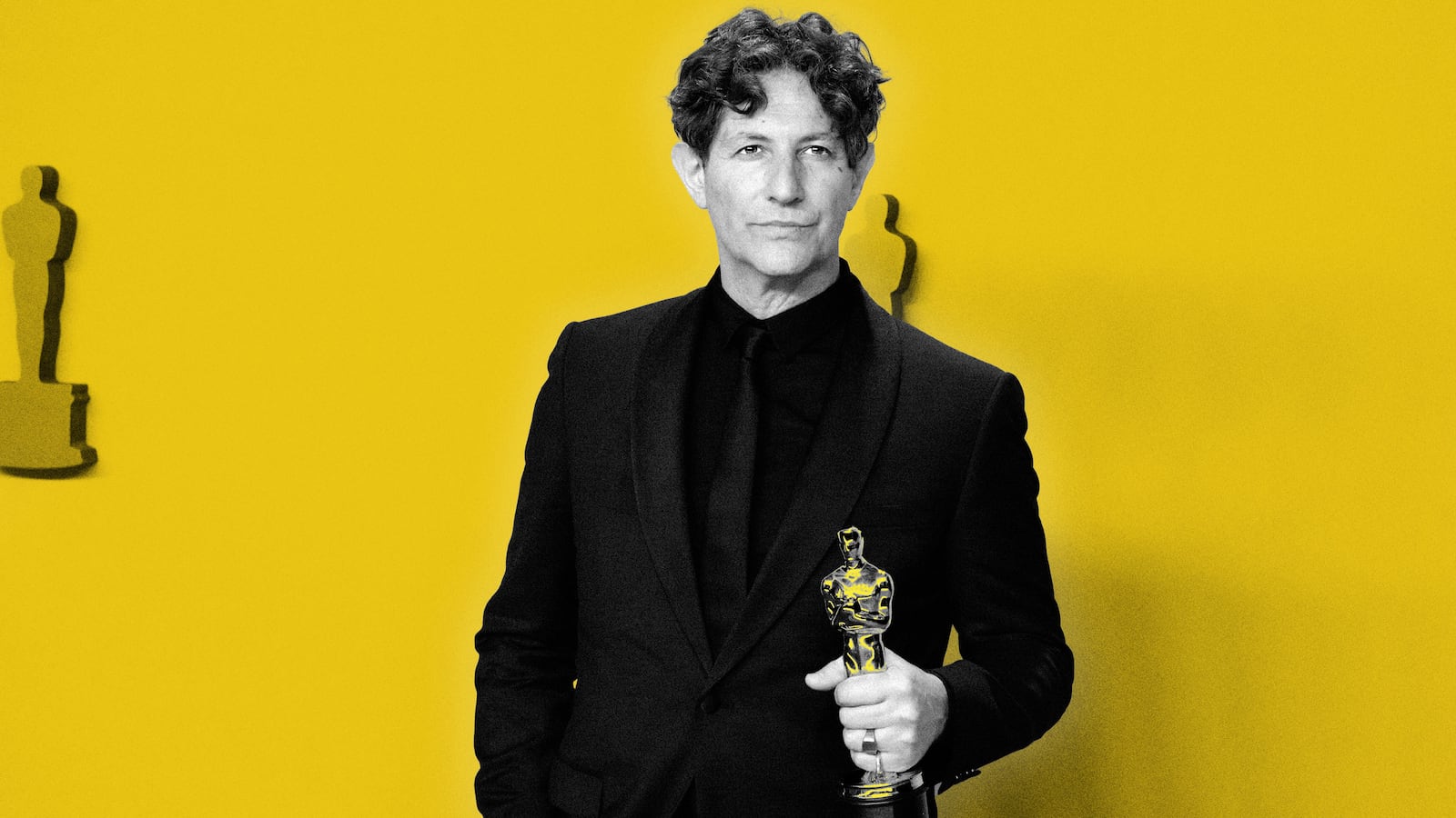 An illustration including a photo of Jonathan Glazer