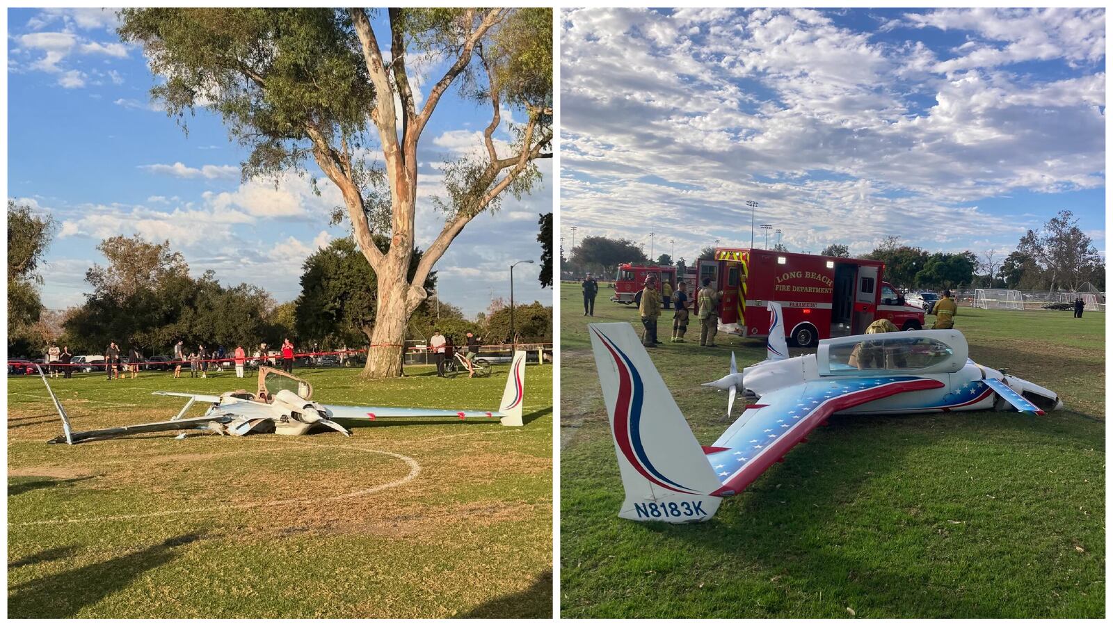 Plane lands on soccer field