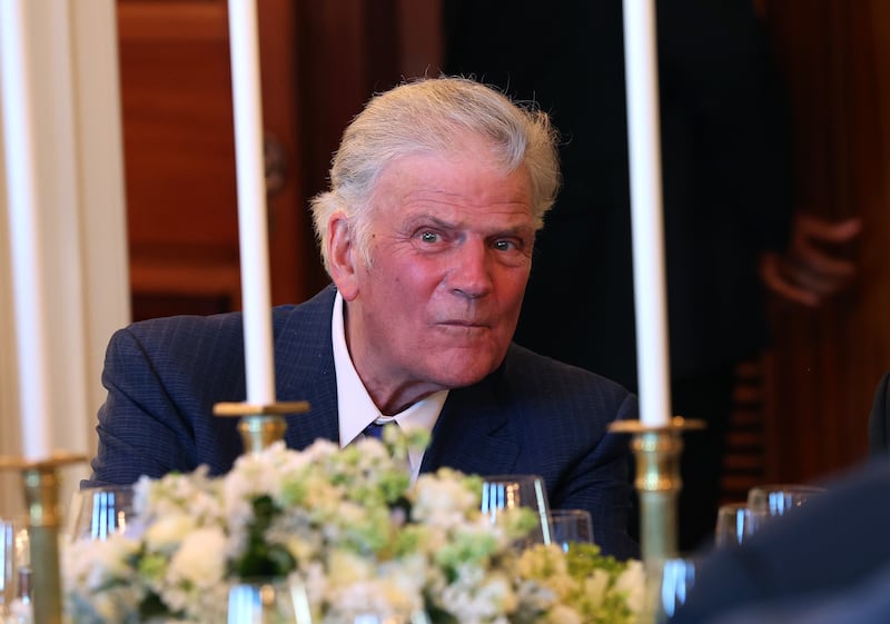 Franklin Graham looks on before U.S. President Donald Trump delivers remarks during an Easter Prayer Service and Dinner in the Blue Room of the White House April 16, 2025 in Washington, DC. Christians across the globe will celebrate Easter on Sunday, April 20.