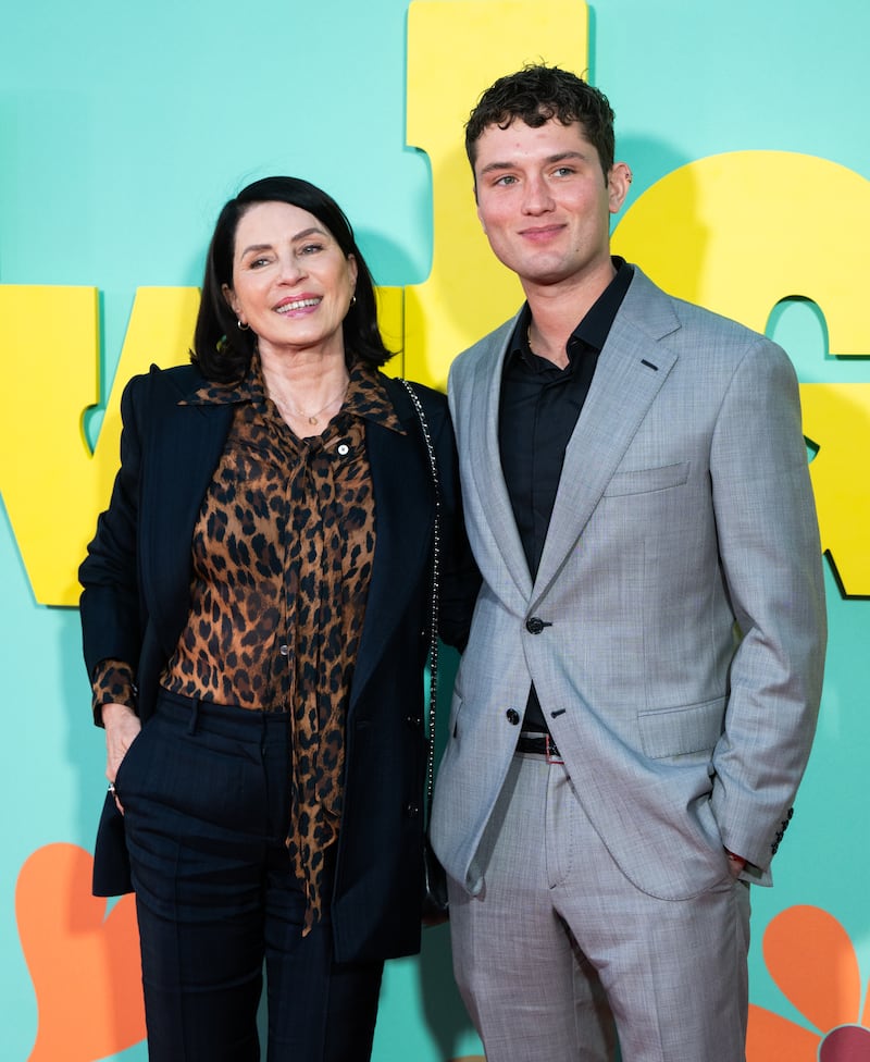 Sadie Frost and Rafferty Law attend the "Twiggy" Special Screening at Vue West End on March 06, 2025 in London, England.