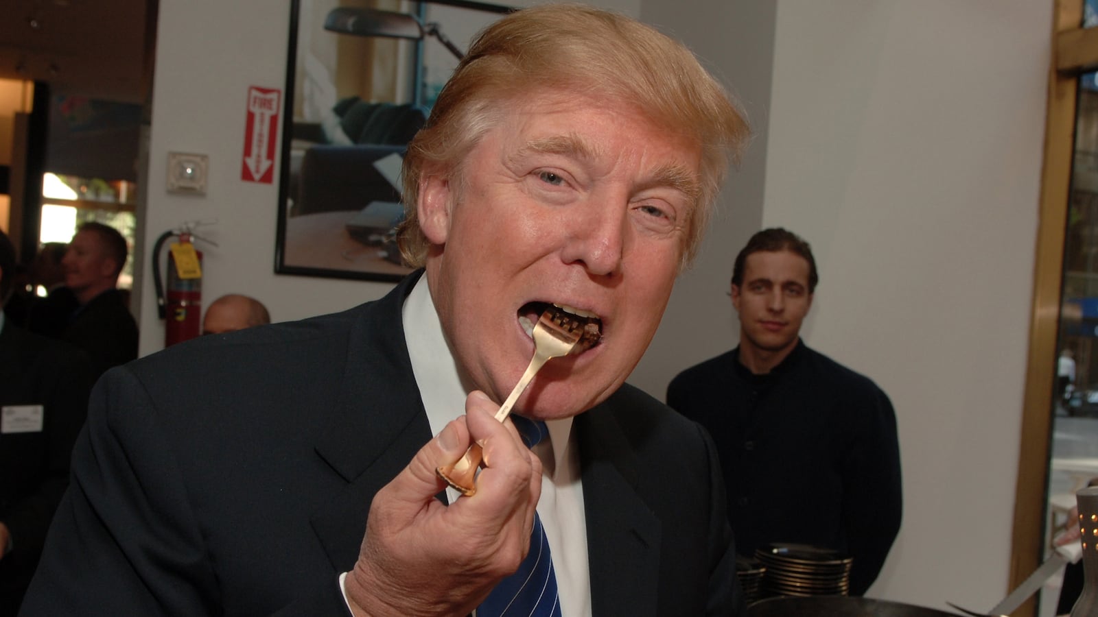 Donald Trump during Launch of Trump Steaks at The Sharper Image at The Sharper Image in New York City, New York, United States.