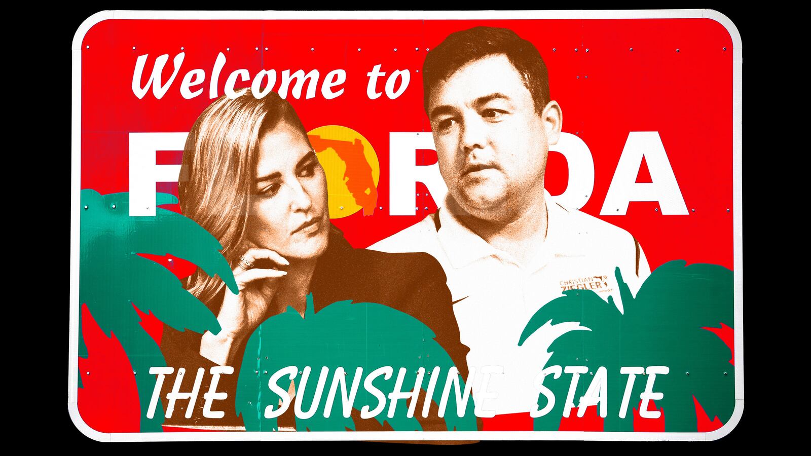 A photo illustration showing Bridget and Christian Ziegler.