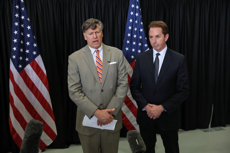 Edgar (right) had a falling out with Noem late last year, one Trump administration official said.