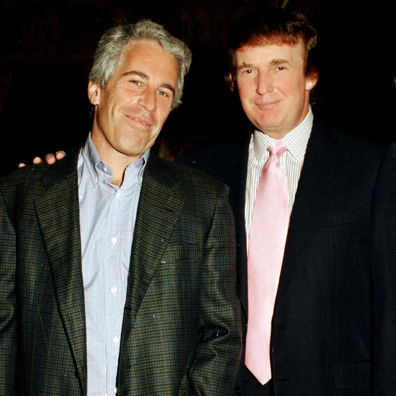 Jeffrey Epstein (left) and Donald Trump in 1997.