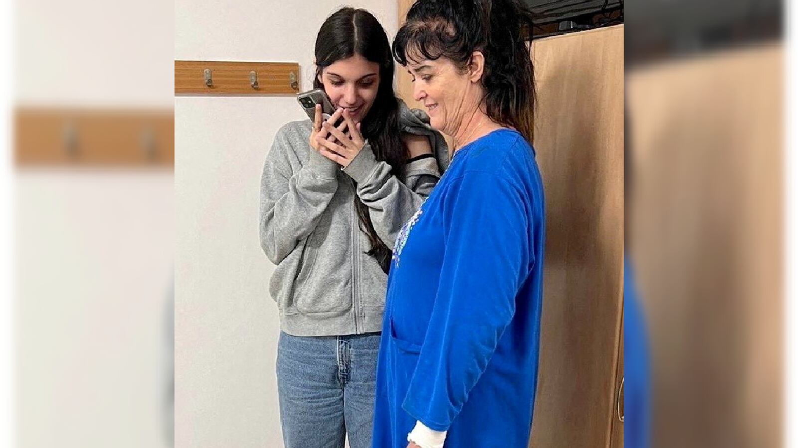 Judith Tai Raanan and her daughter Natalie Shoshana Raanan, U.S. citizens who were taken as hostages by Palestinian Hamas militants, speak with U.S. President Joe Biden.