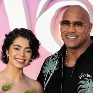 Auli'i Cravalho and Dwayne Johnson.