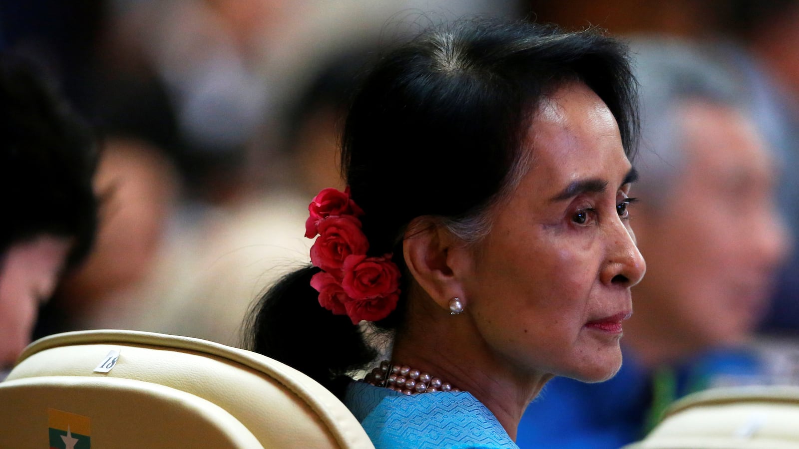 Myanmar leader Aung San Suu Kyi attends the ASEAN Summit gala dinner in Vientiane, Laos September 7, 2016.