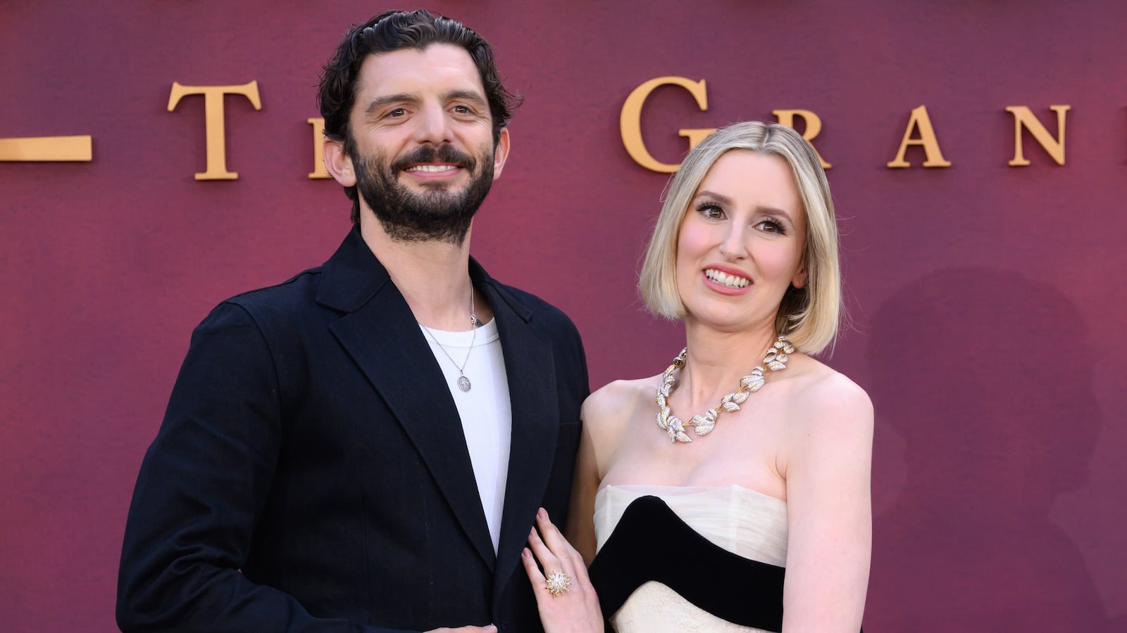LONDON, ENGLAND - SEPTEMBER 03: Michael C Fox and Laura Carmichael attend the "Downton Abbey: The Grand Finale" world premiere at Odeon Luxe Leicester Square on September 03, 2025 in London, England. (Photo by Karwai Tang/WireImage)
