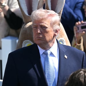 President Donald Trump at the annual Easter Egg Roll on the South Lawn of the White House on April 6, 2026, in Washington, DC.