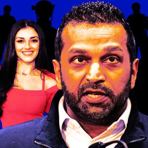 A photo illustration of  Alexis Wilkins and Kash Patel.