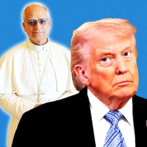 DOnald Trump, Pope Leo photo illustration