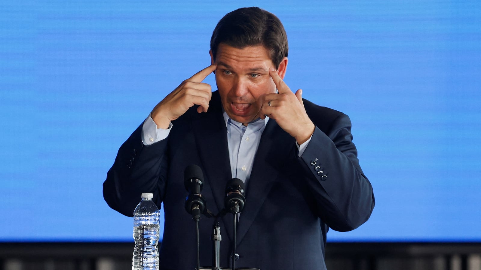 Florida Gov. Ron DeSantis speaks as part of his Florida Blueprint tour in Pinellas Park, Florida.
