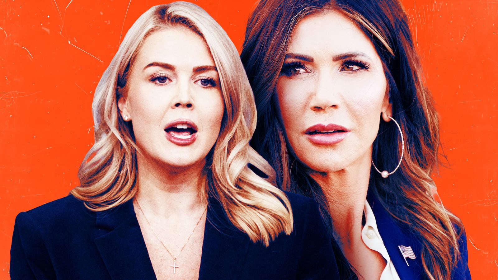 White House Press Secretary Karoline Leavitt and Kristi Noem.