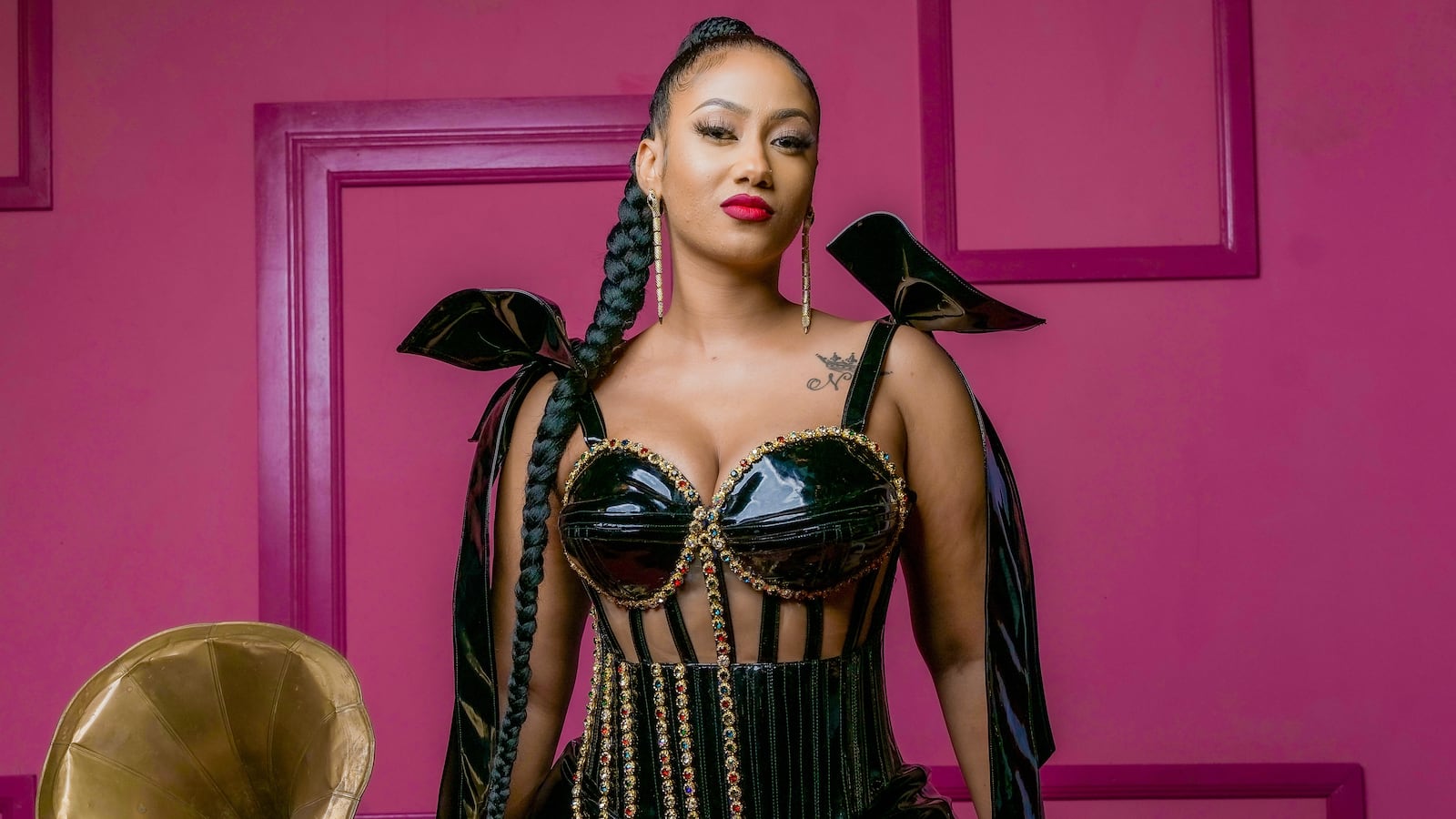 Mona 4Reall at 3Music Awards 2022 organized by 3Music Network on the March 26, 2022 at the Grand Arena, Accra of the Accra International Conference Center.