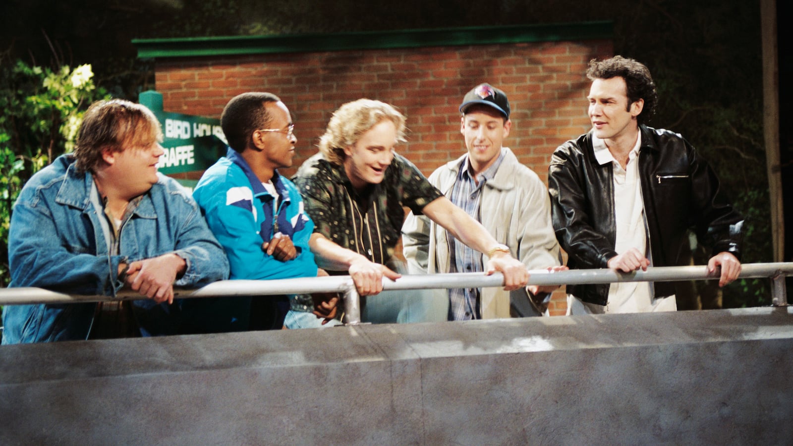 Chris Farley, Tim Meadows, Jay Mohr, Adam Sandler, Norm MacDonald on SNL